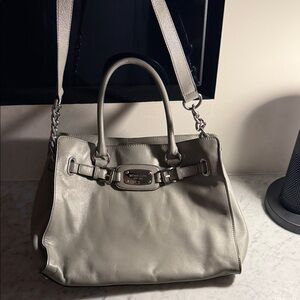 Michael Kors Silver Satchel Bag